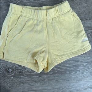 Yellow North Face shorts